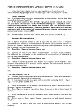Preghiera di Ringraziamento per la Conclusione dell`Anno (31/12