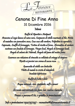 Cenone Di Fine Anno - La Fornace Ristorante