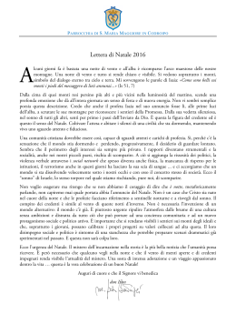 Lettera di Natale 2016 - Parrocchia di Santa Maria Maggiore