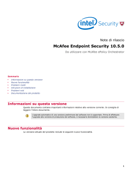 Endpoint Security 10.5.0 Note di rilascio - Knowledge Center