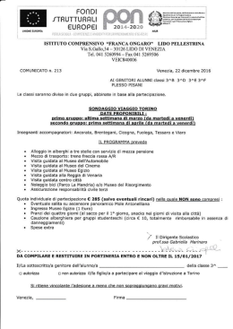 sondaggio-viaggio-a torino - Istituto Comprensivo di Lido e Pellestrina