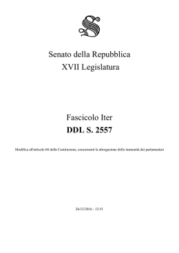 Senato della Repubblica XVII Legislatura Fascicolo Iter DDL S. 2557