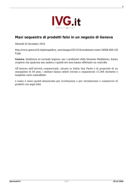 Maxi sequestro di prodotti falsi in un negozio di Genova