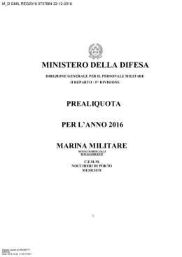 Avanzamento MM 2016 - Ministero della Difesa