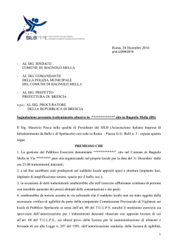 20-12-2016 Segnalazione presunta attivit&agrave; abusiva nel
