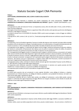 Statuto Sociale Cogart CNA Piemonte