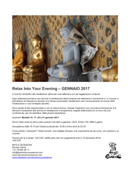 Relax Into Your Evening – GENNAIO 2017