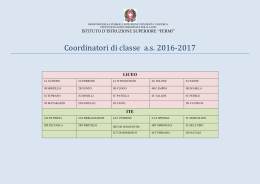 Coordinatori di classe as 2016-2017