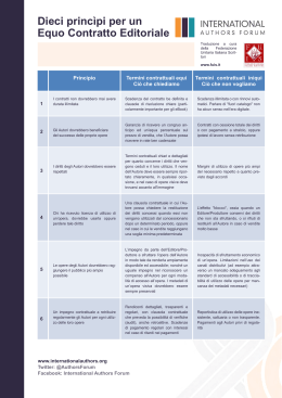 Dieci princìpi per un Equo Contratto Editoriale