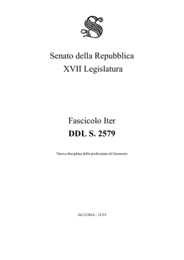 Senato della Repubblica XVII Legislatura Fascicolo Iter DDL S. 2579