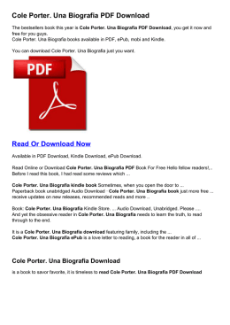 Cole Porter. Una Biografia PDF
