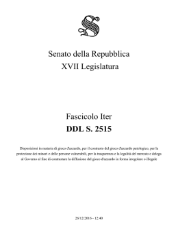 Senato della Repubblica XVII Legislatura Fascicolo Iter DDL S. 2515
