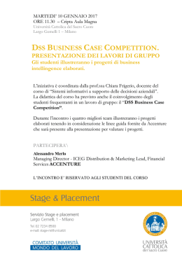 dss business case competition. - Università Cattolica del Sacro Cuore