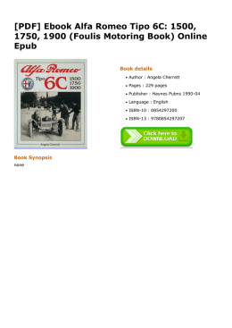 Ebook Alfa Romeo Tipo 6C: 1500, 1750, 1900 (Foulis