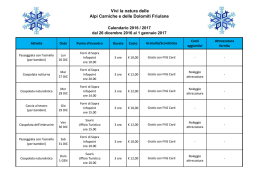 Attività invernali Carnia dal 26 Dicembre 2016 al 1 Gennaio 2017