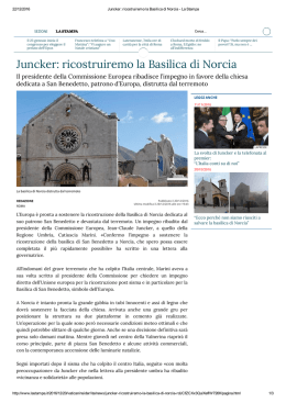 Juncker: ricostruiremo la Basilica di Norcia