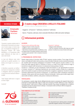 Il vostro stage CROCIERA LIVELLO 5 ITALIANO Informazioni pratiche