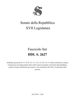 Senato della Repubblica XVII Legislatura Fascicolo Iter DDL S. 2627