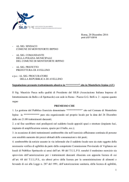 20-12-2016 Segnalazione presunta attivit&agrave; abusiva nel