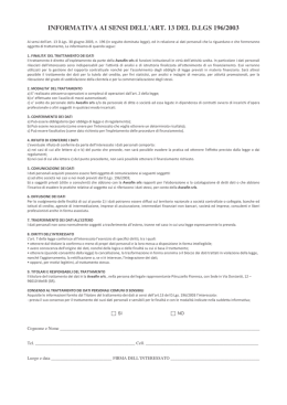 Informativa Privacy
