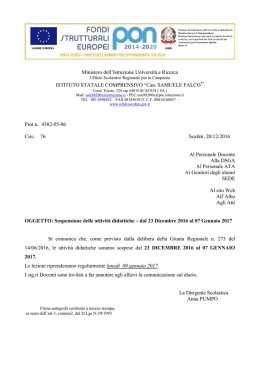 sospensione NATALIZIA attivit&agrave; didattiche