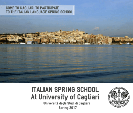 ITALIAN SPRING SCHOOL At University of Cagliari