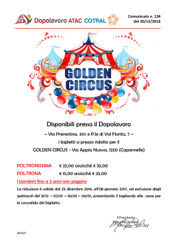Biglietti Ridotti Golden Circus