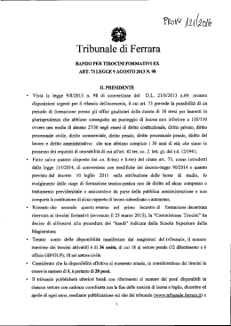 PROVV. 121.2016 - Tribunale di Ferrara