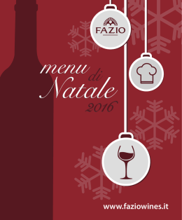 Menu di Natale 2016 Fazio Wines