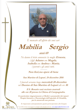 Mabilia Sergio - Annuario Onoranze