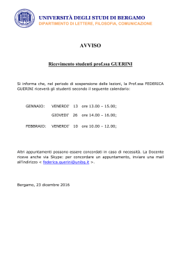 avviso - Università degli studi di Bergamo