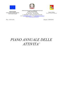 Piano delle Attivit&agrave; 2016-17