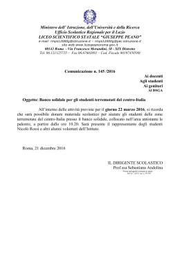 n.145- Banco solidale per gli studenti terremotati del centro