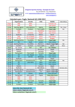 Calendario 2017 generale Puglia
