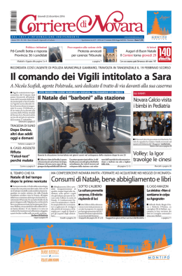 Prima pagina - Corriere di Novara