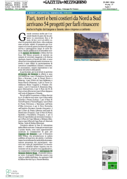 Fari, torri e beni costieri da Nord a Sud arrivano 54 progetti