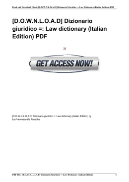 [DOWNLOAD] Dizionario giuridico =: Law dictionary (Italian