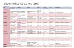 calendario iniziative culturali mensili