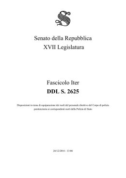 Senato della Repubblica XVII Legislatura Fascicolo Iter DDL S. 2625
