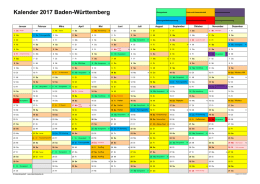 Kalender 2017 Baden-Württemberg