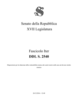 Senato della Repubblica XVII Legislatura Fascicolo Iter DDL S. 2540