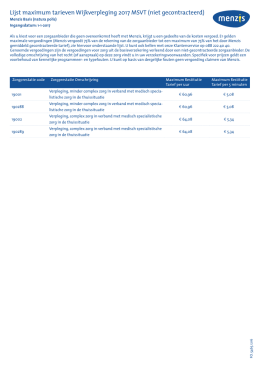 Lijst maximum tarieven Wijkverpleging 2017 MSVT (niet