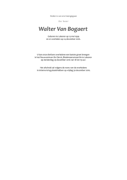 Walter Van Bogaert - Begrafenissen De Clerck