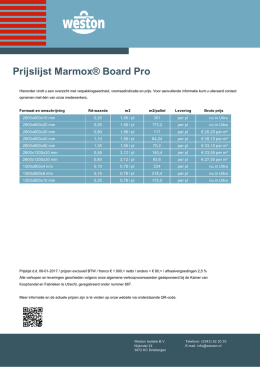 Prijslijst Marmox® Board Pro