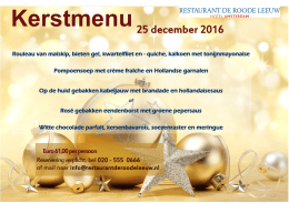 Kerstdiner 2016 - Restaurant De Roode Leeuw
