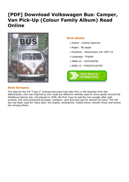 Volkswagen Bus: Camper, Van Pick-Up