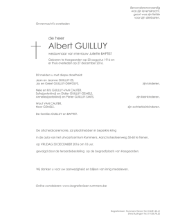 Albert GUILLUY - Begrafenissen Rummens