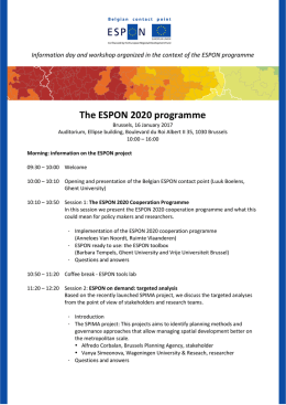 The ESPON 2020 programme