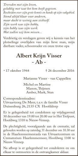 Albert Krijn Visser - Ab -