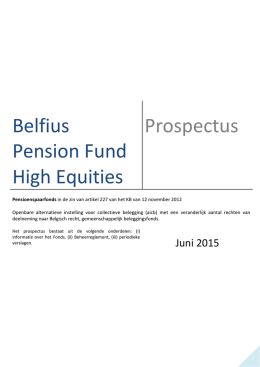 Belfius Plan Equities Prospectus